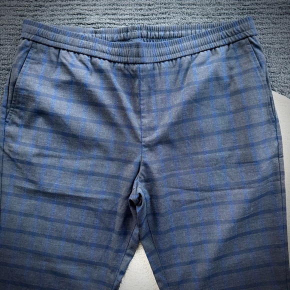 Jack & Jones Premium Men’s Trousers Pants in Charcoal Gray & Navy Blue Check - Picture 2 of 15